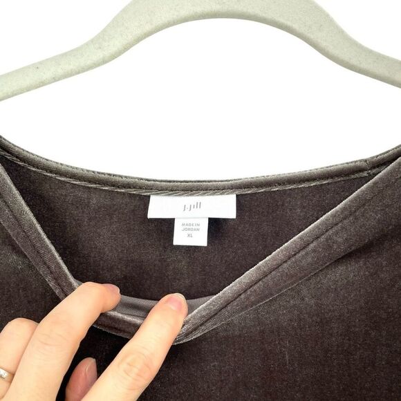 J. Jill velvet top blouse Size XL‎ boho lagenlook - Picture 3 of 6